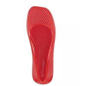 Jeffrey Campbell Day Off Red Jelly Flats Size 10 or 9.5 Square Toe
